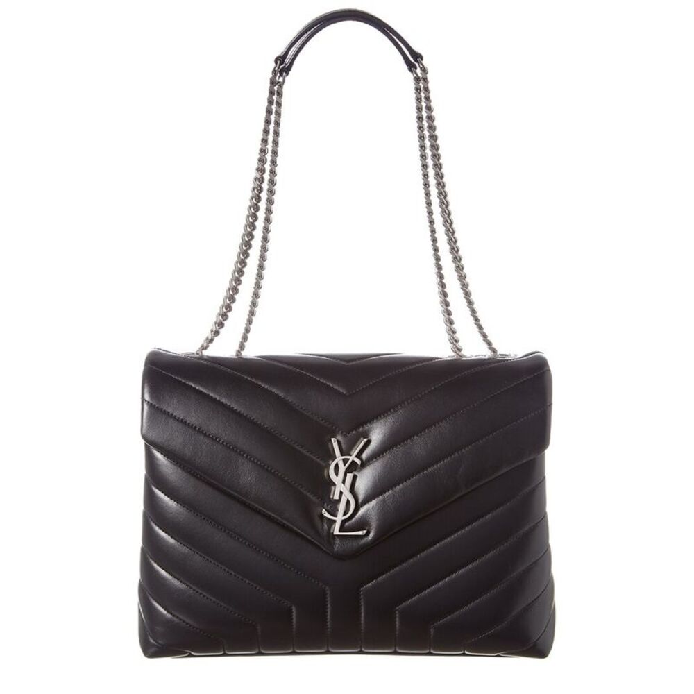 Saint Laurent Loulou Medium Matelasse Y Leather Chain Shoulder Bag, Black